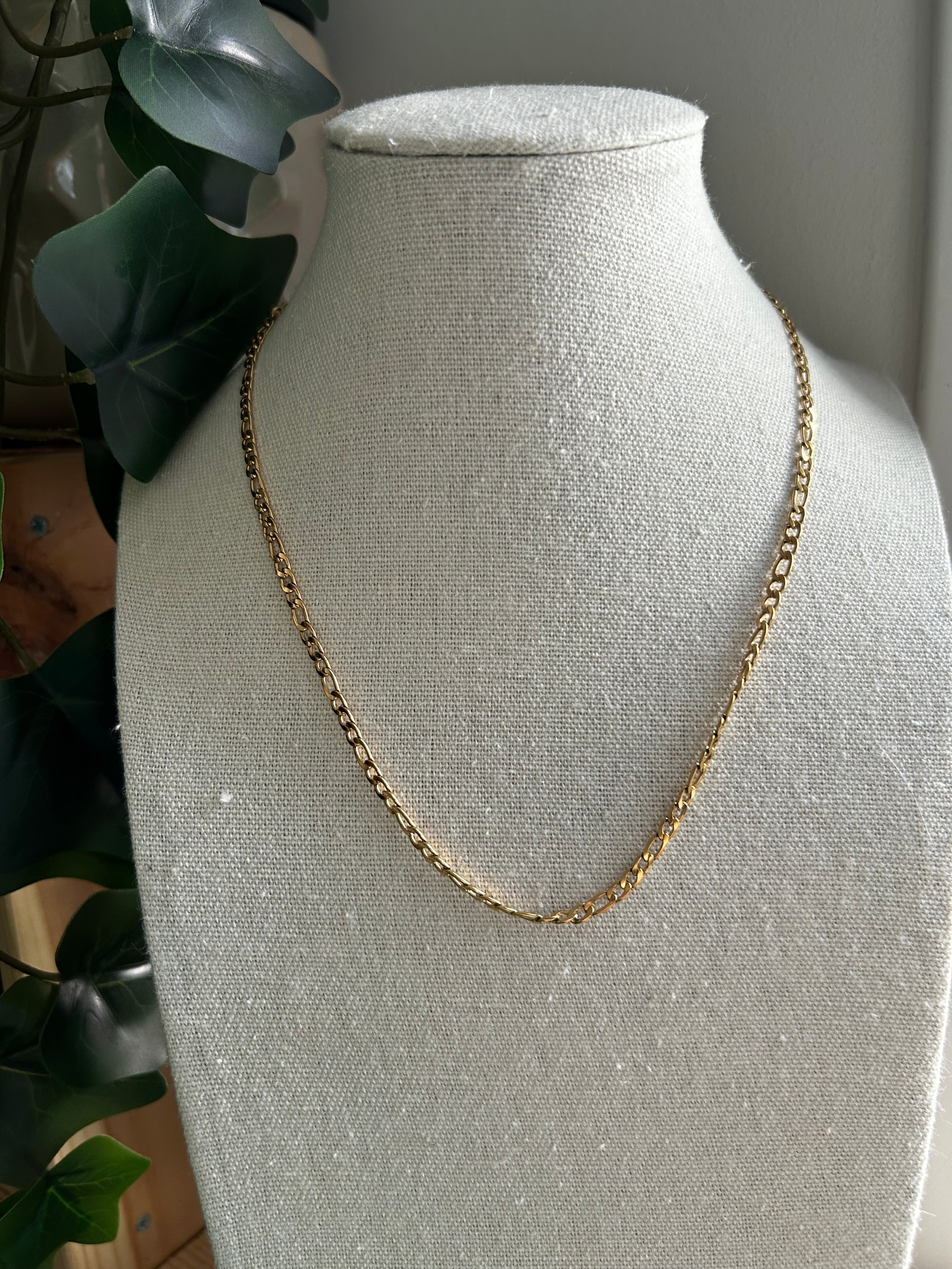 Collier acier inoxydable doré chaine