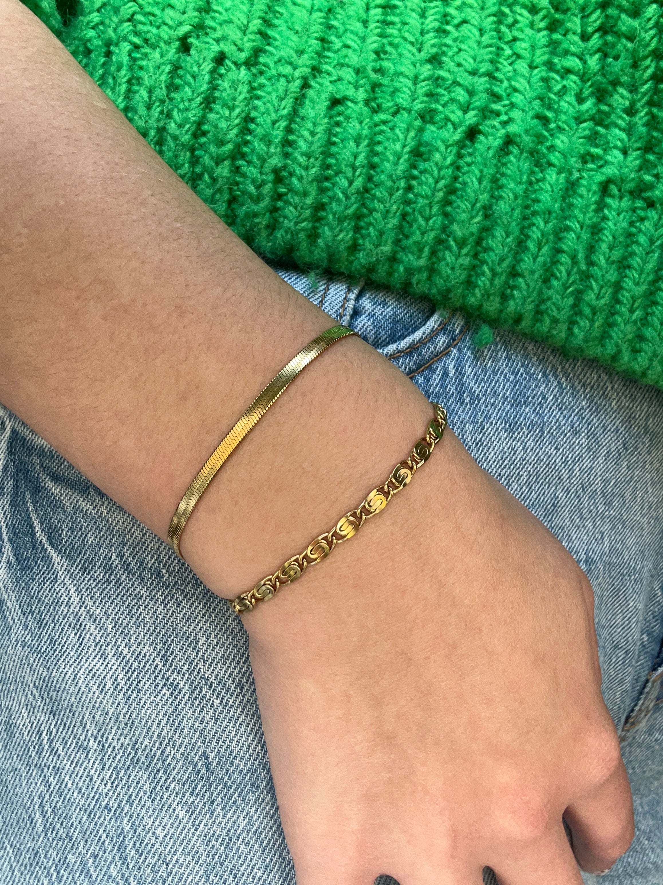 Bracelet acier inoxydable doré lisse