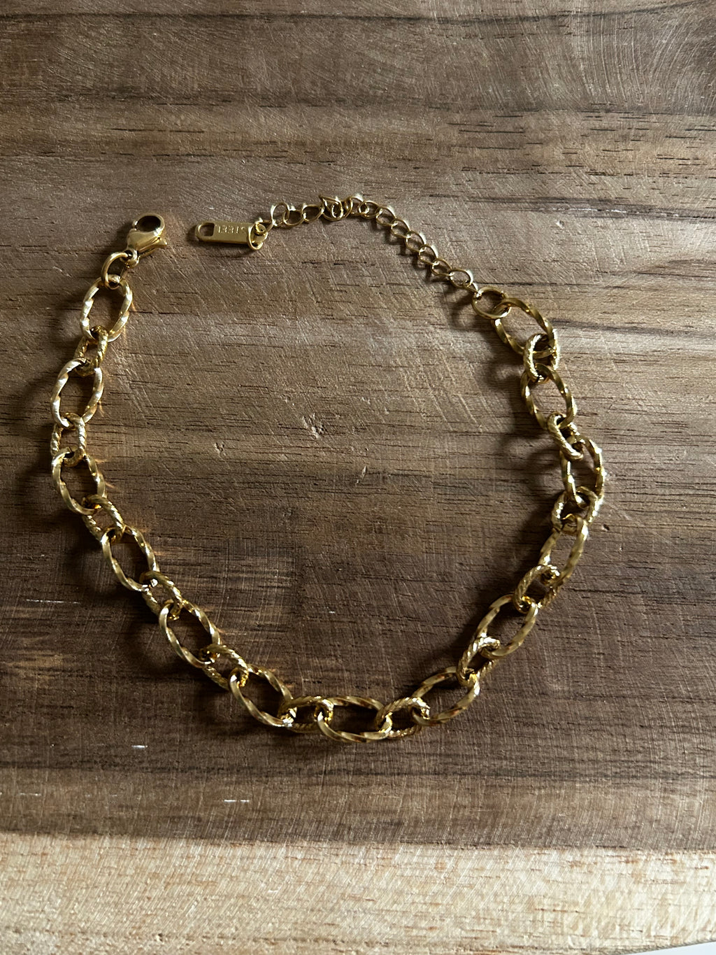 Bracelet acier inoxydable doré grosse maille
