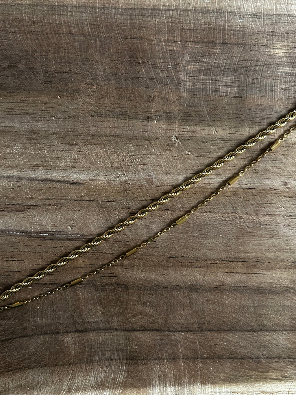 Bracelet acier inoxydable doré double rang