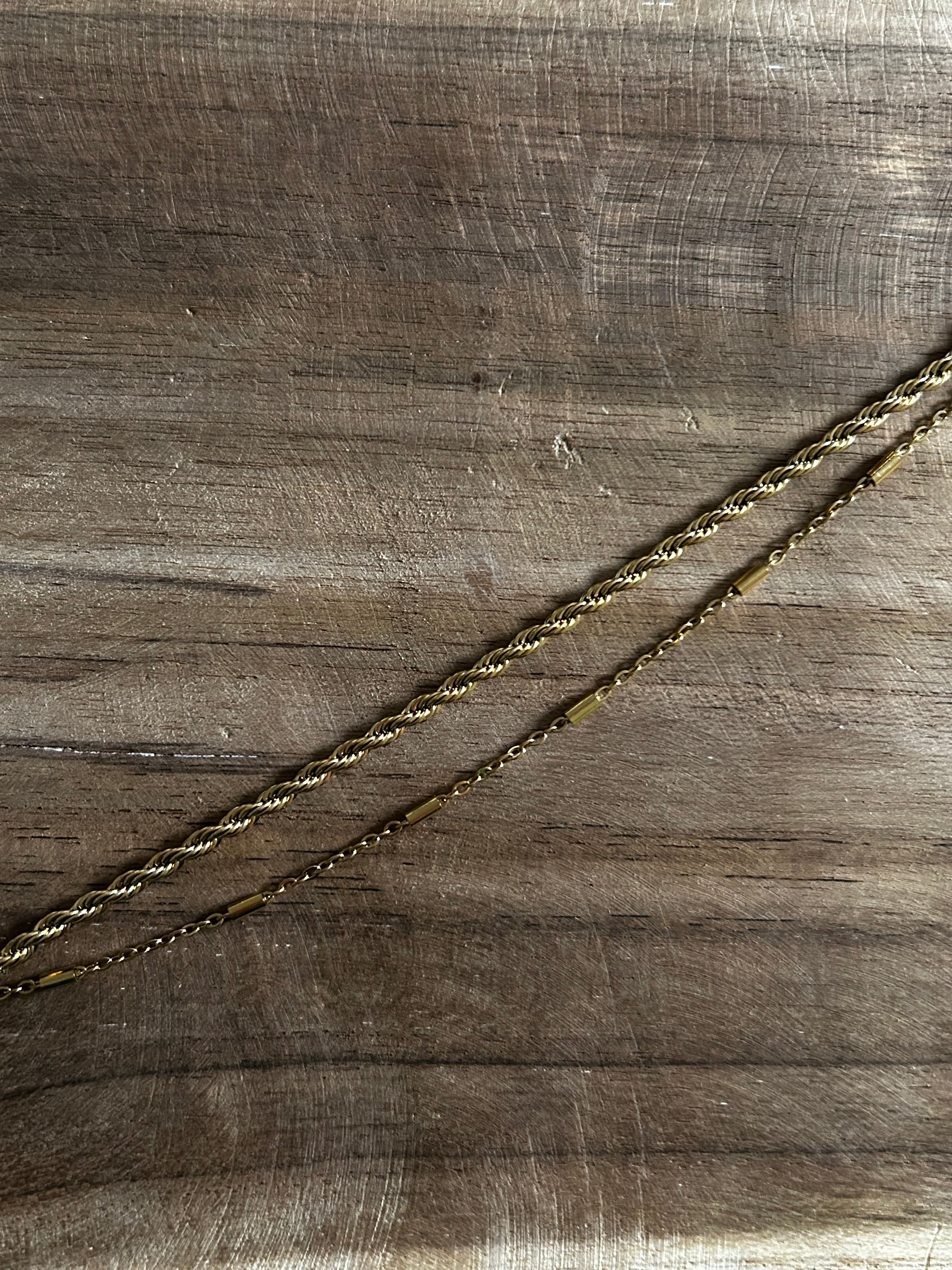 Bracelet acier inoxydable doré double rang