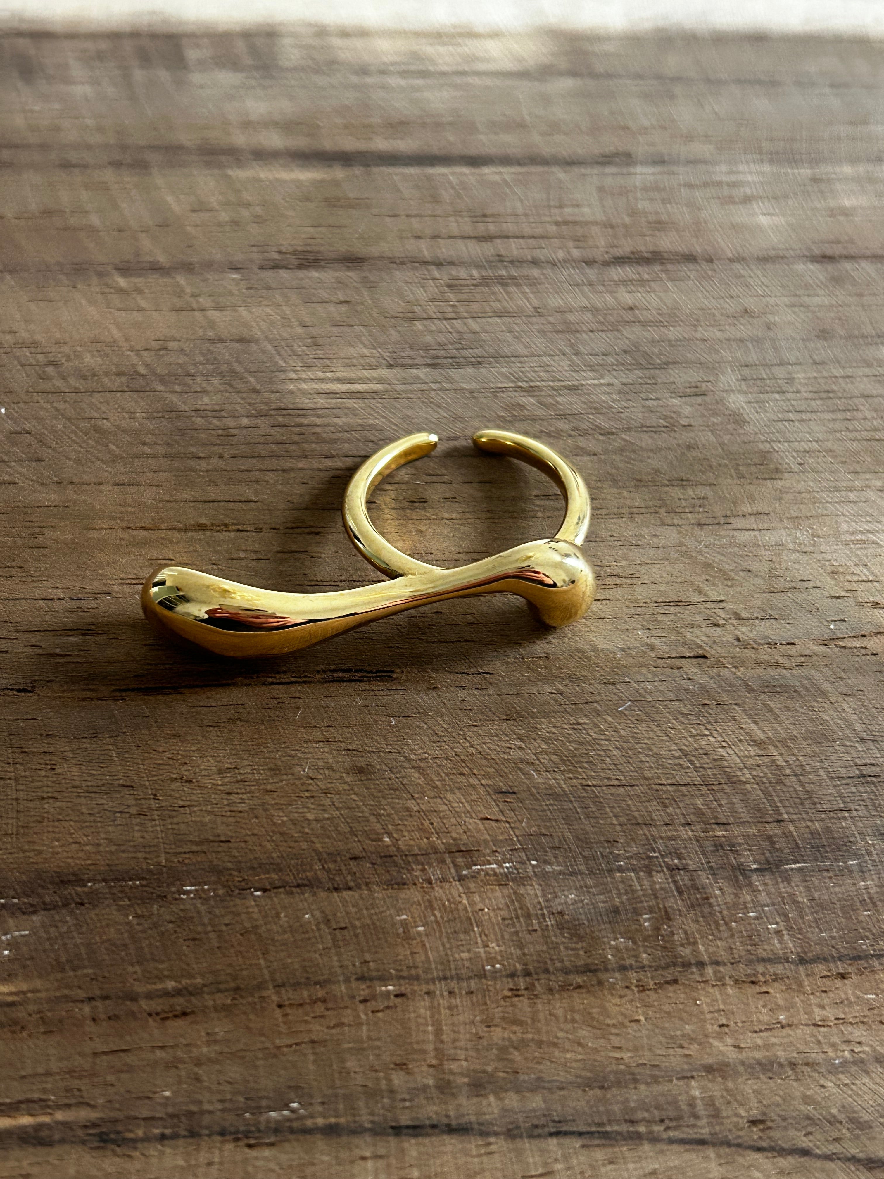 Bague acier inoxydable doré double