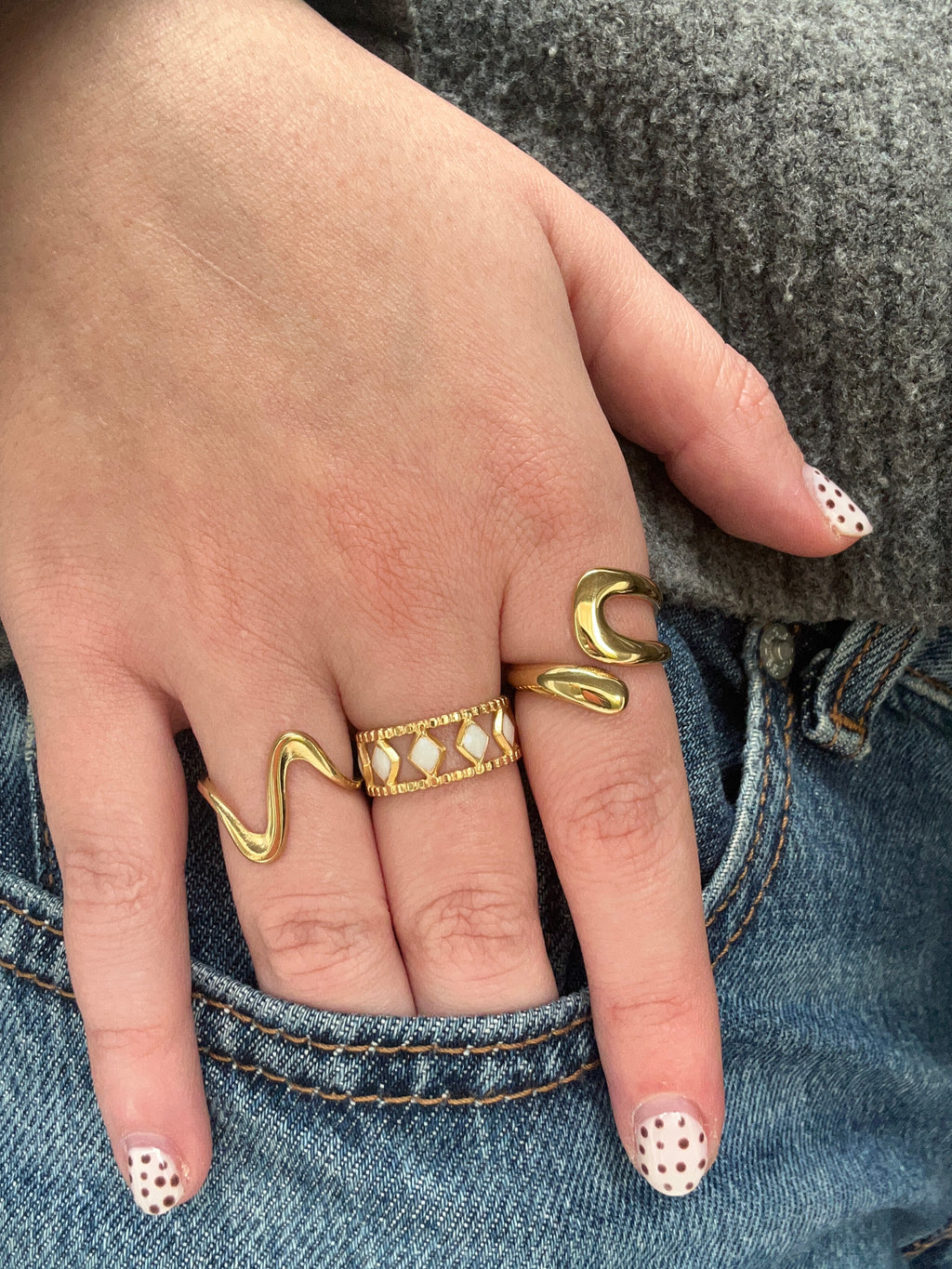 Bague acier inoxydable argenté torsadé