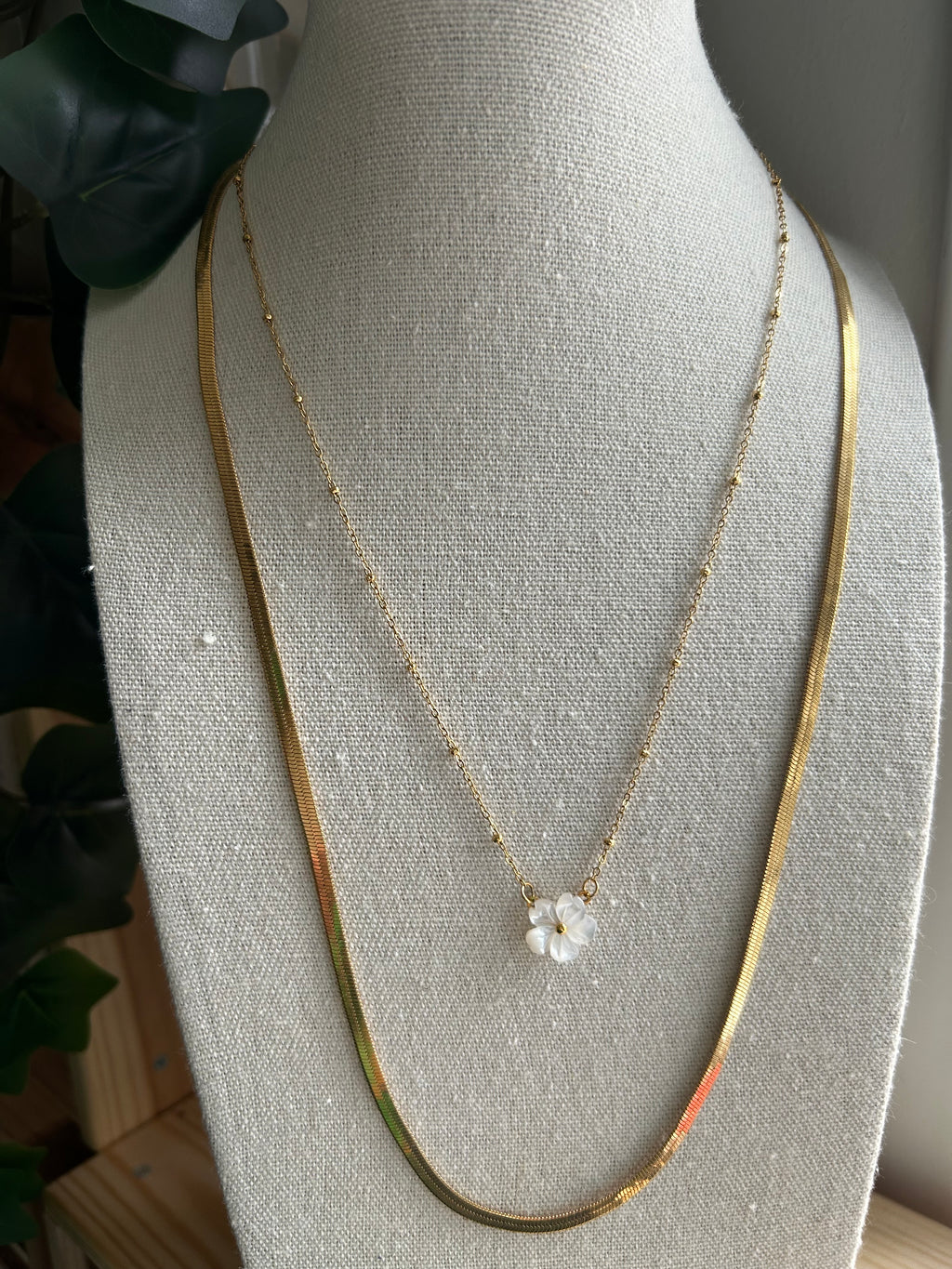 Collier acier inoxydable doré chaine lisse longue