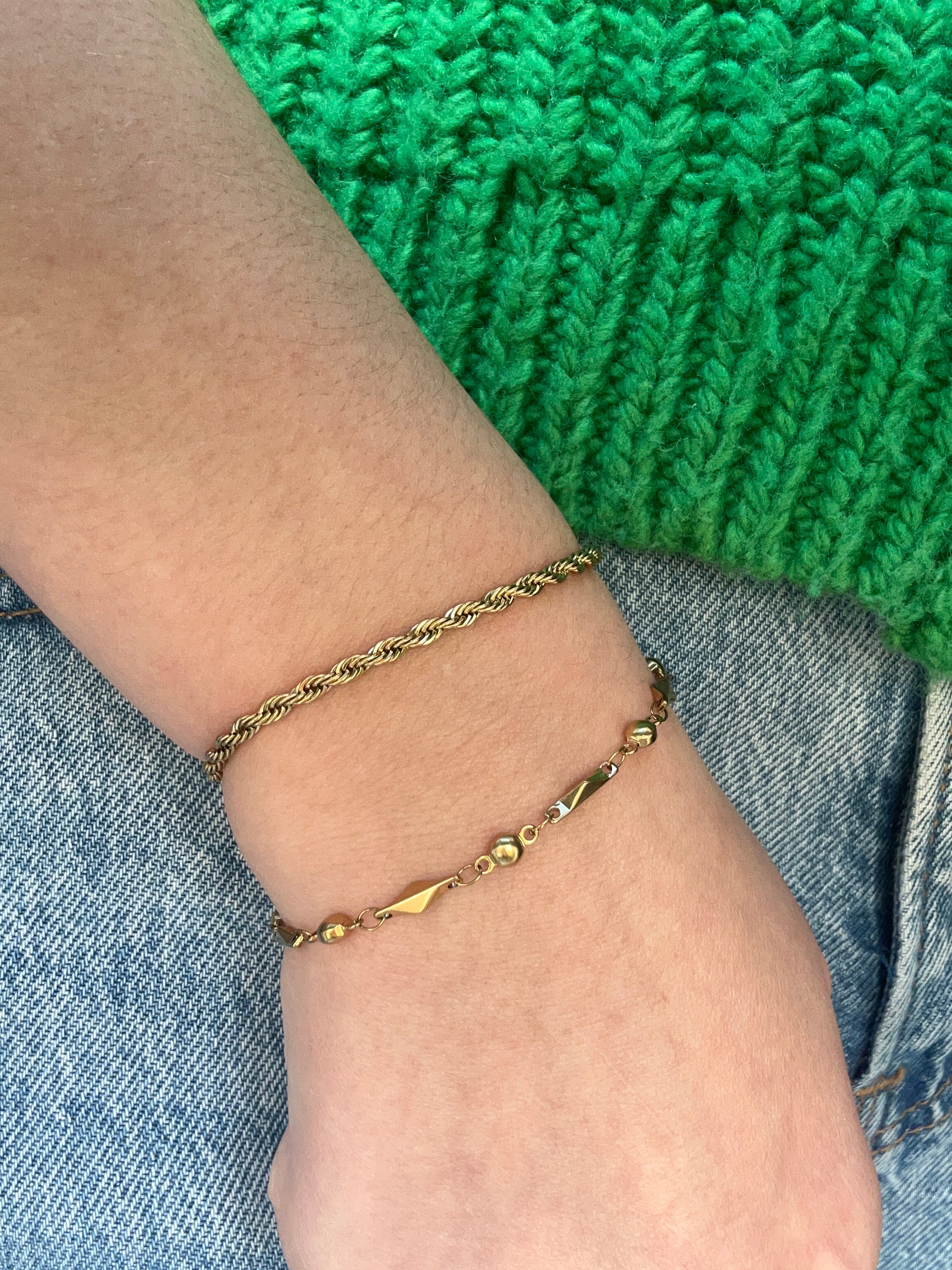 Bracelet acier inoxydable doré losange