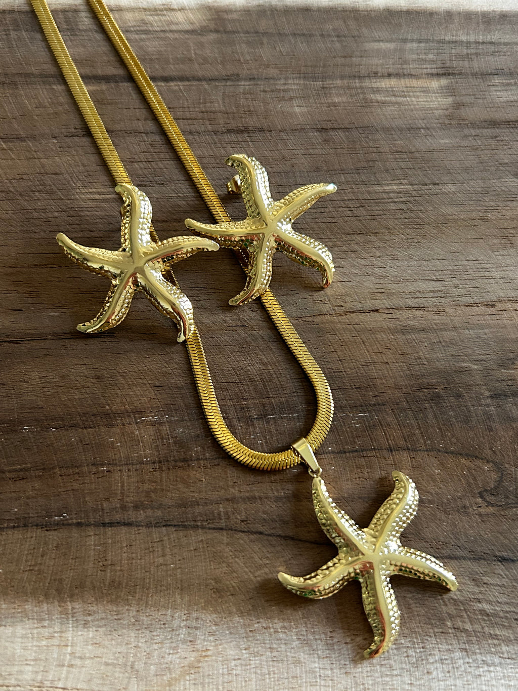 Boucle d’oreille acier inoxydable doré étoile de mer