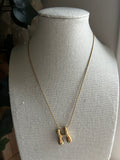 Collier acier inoxydable doré lettre H