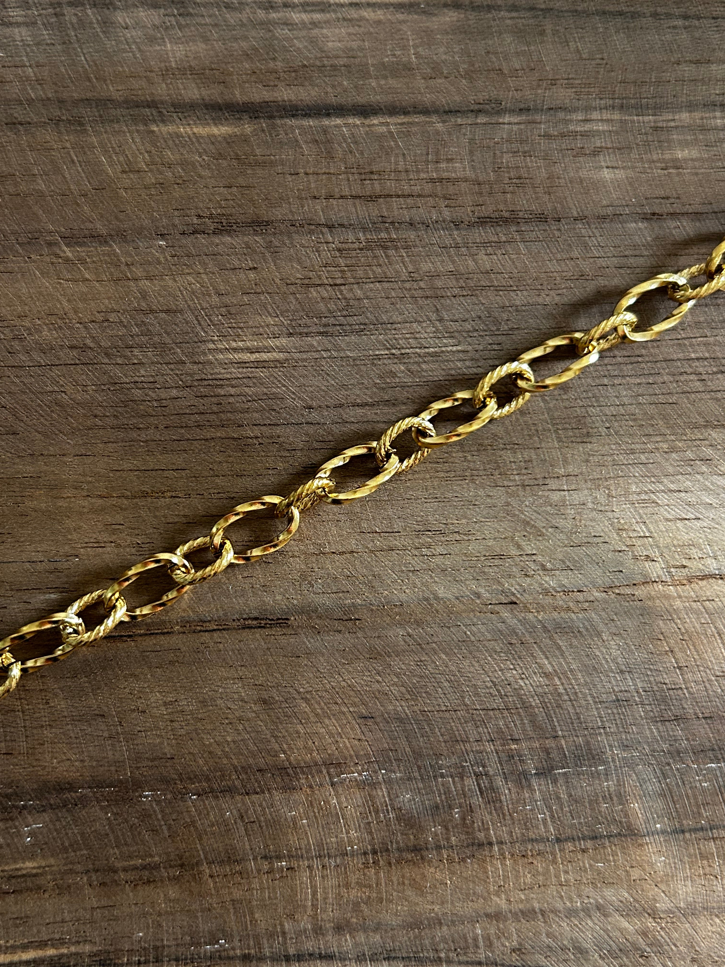 Bracelet acier inoxydable doré grosse maille