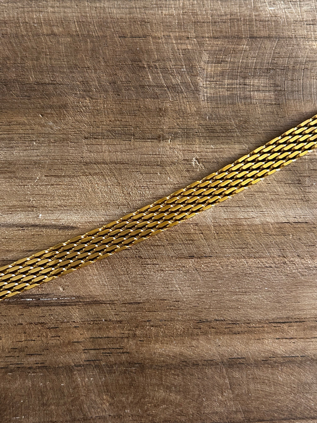 Bracelet réglable acier inoxydable doré épais