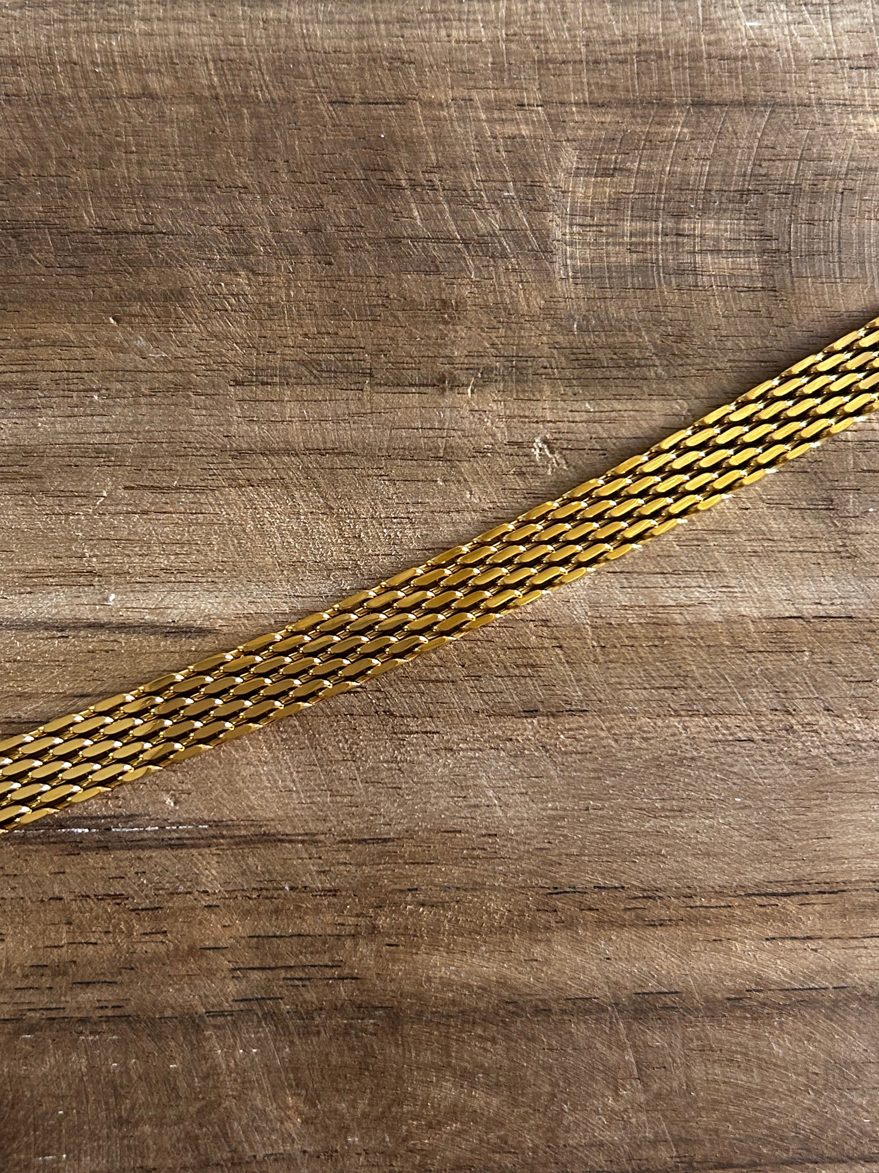 Bracelet réglable acier inoxydable doré épais