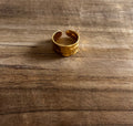 Bague réglable acier inoxydable doré effet martelé