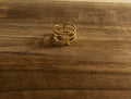 Bague réglable acier inoxydable doré triple rang
