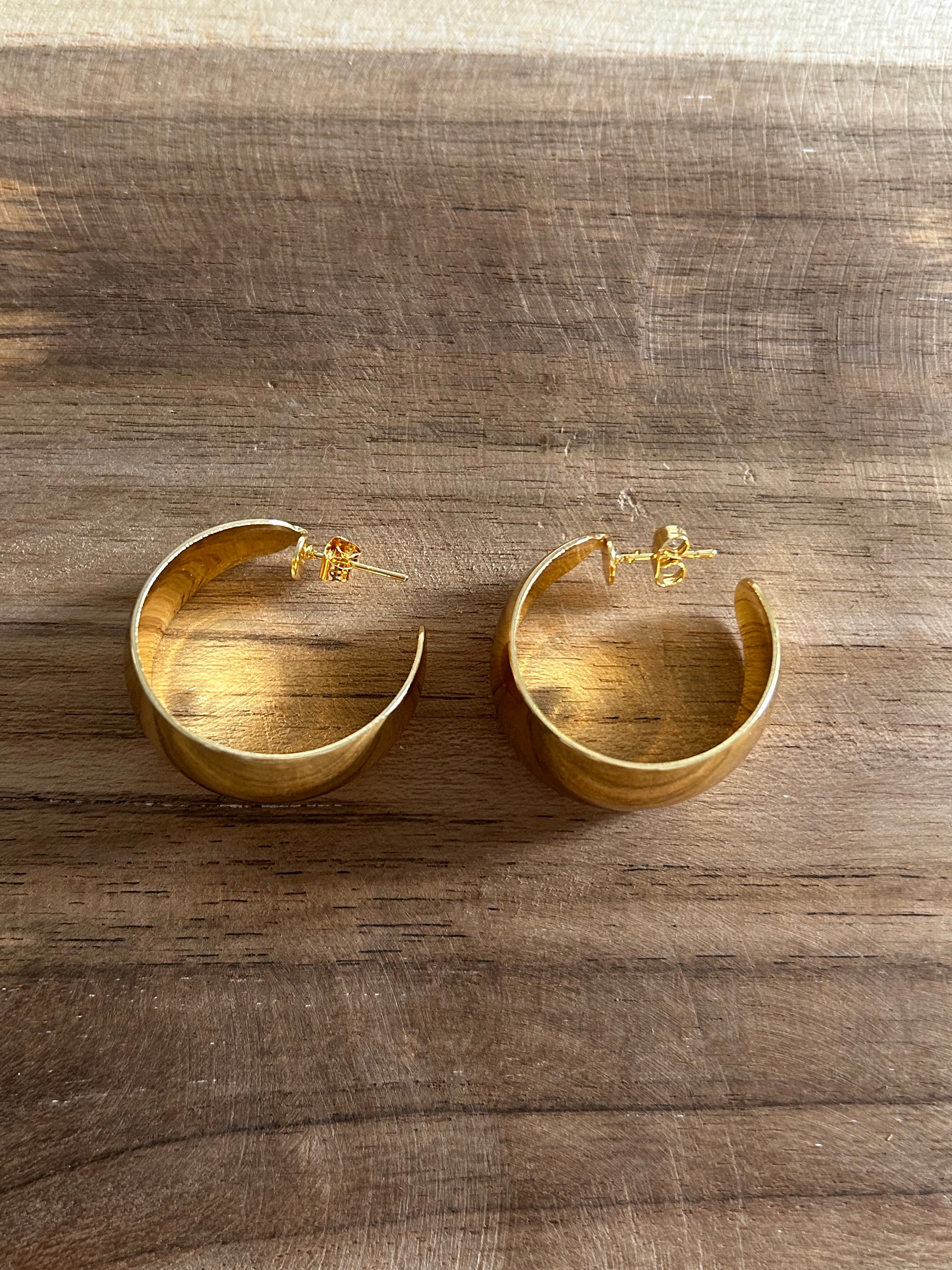 Boucle d’oreille acier inoxydable doré créole