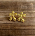 Boucle d’oreille acier inoxydable doré fleurs martelées