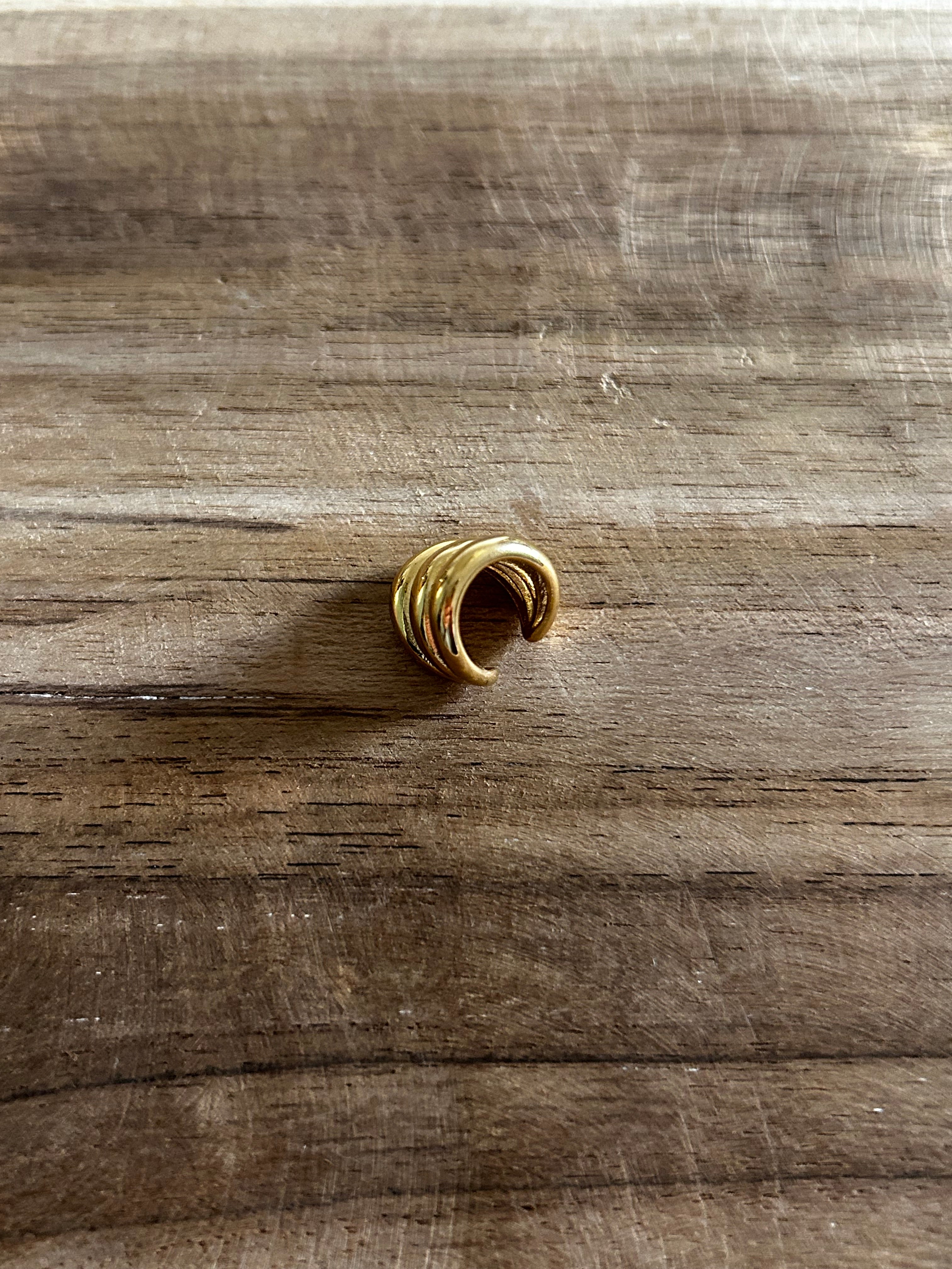 Boucle d’oreille acier inoxydable doré earcuff