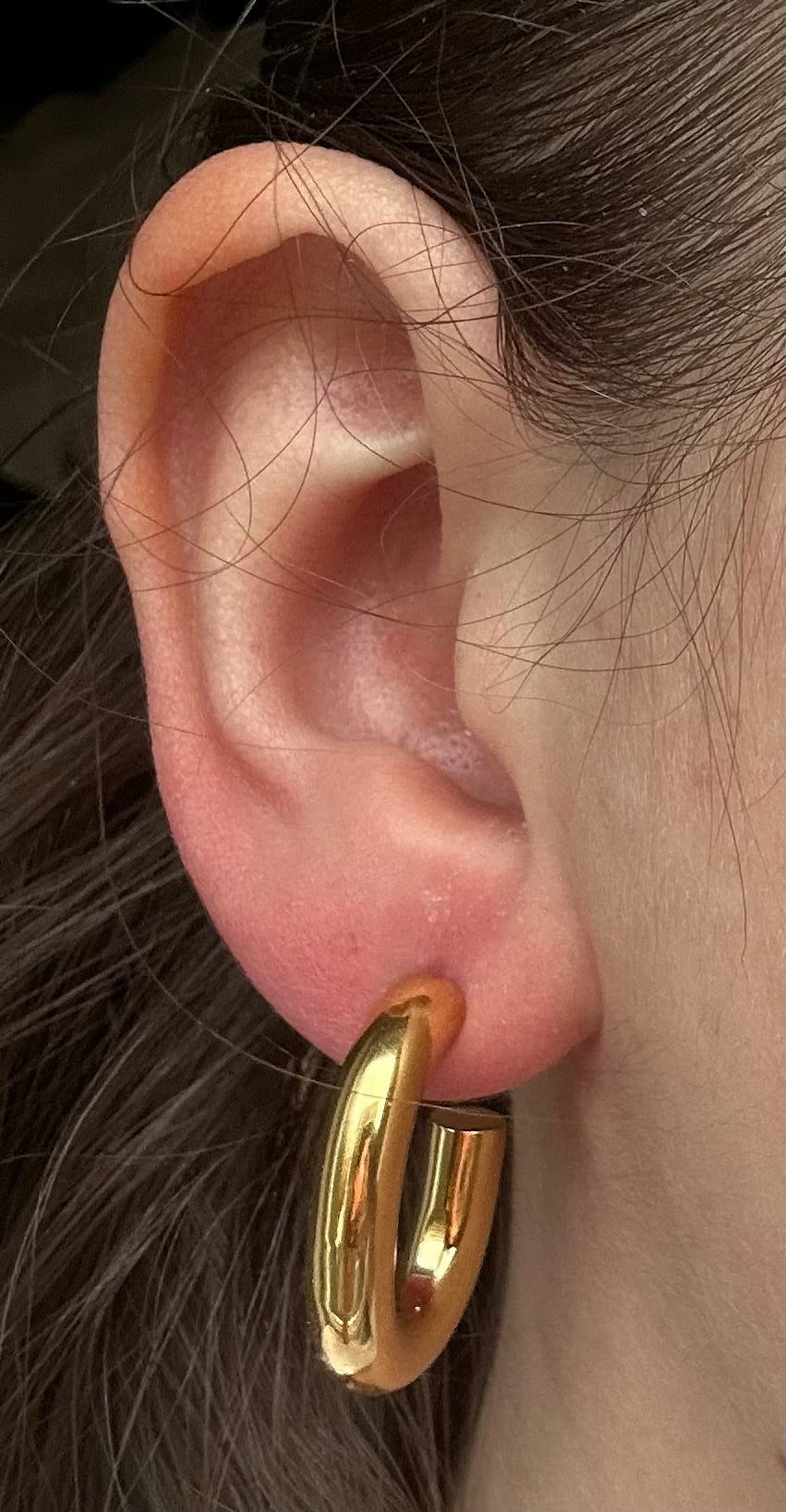 Boucle d’oreille acier inoxydable doré créole ovale