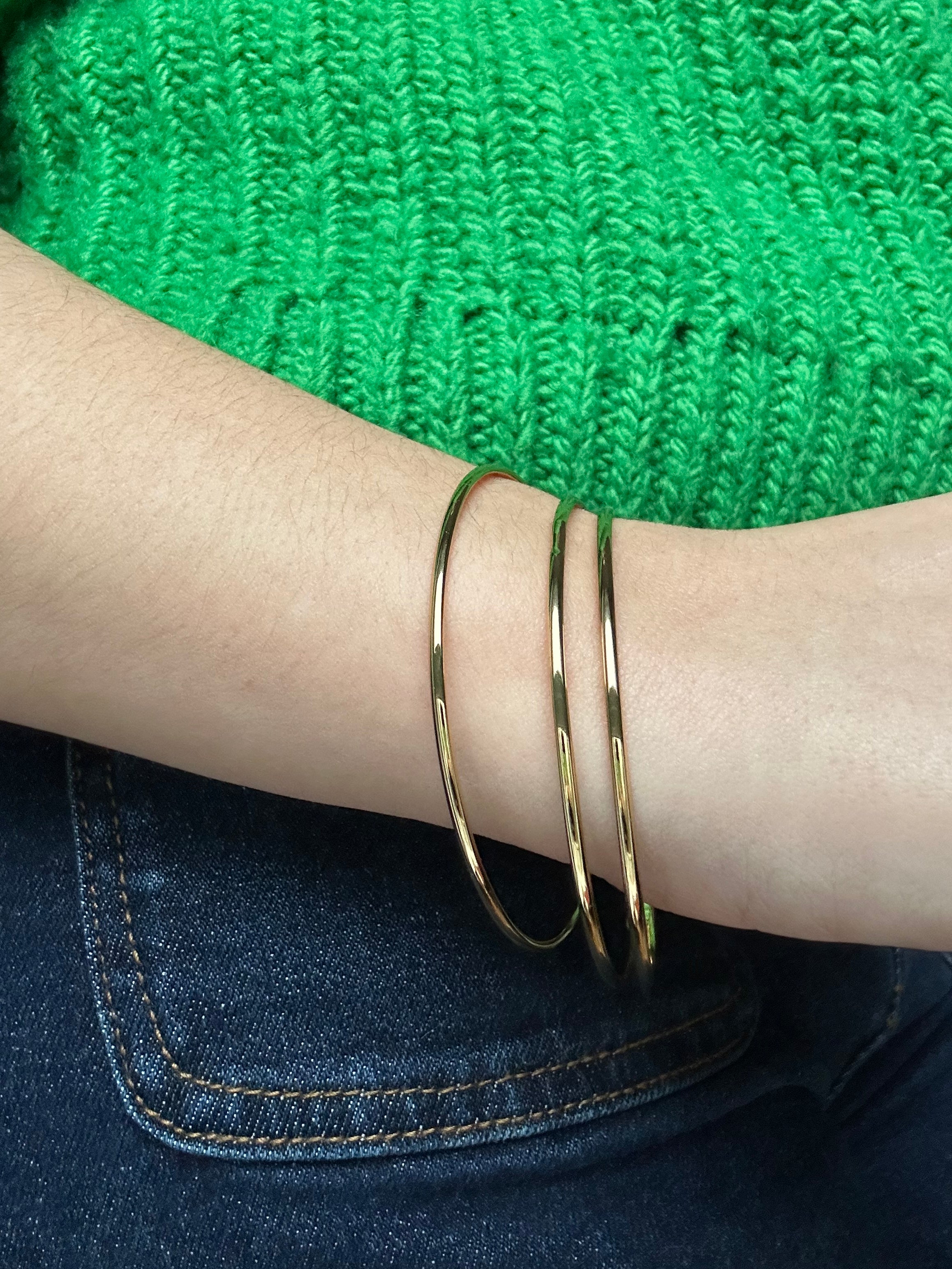 Bracelet acier inoxydable doré lot de 3